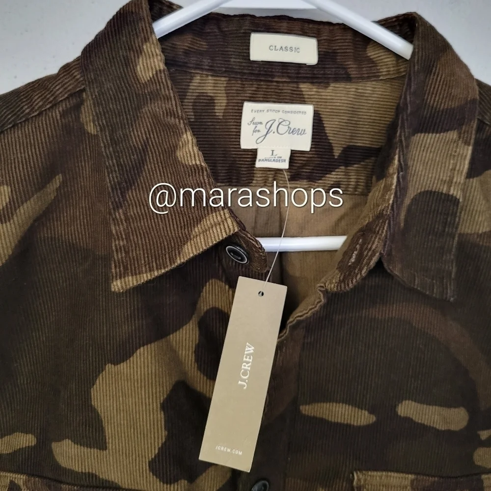 J. CREW Camo Corduroy Workshirt